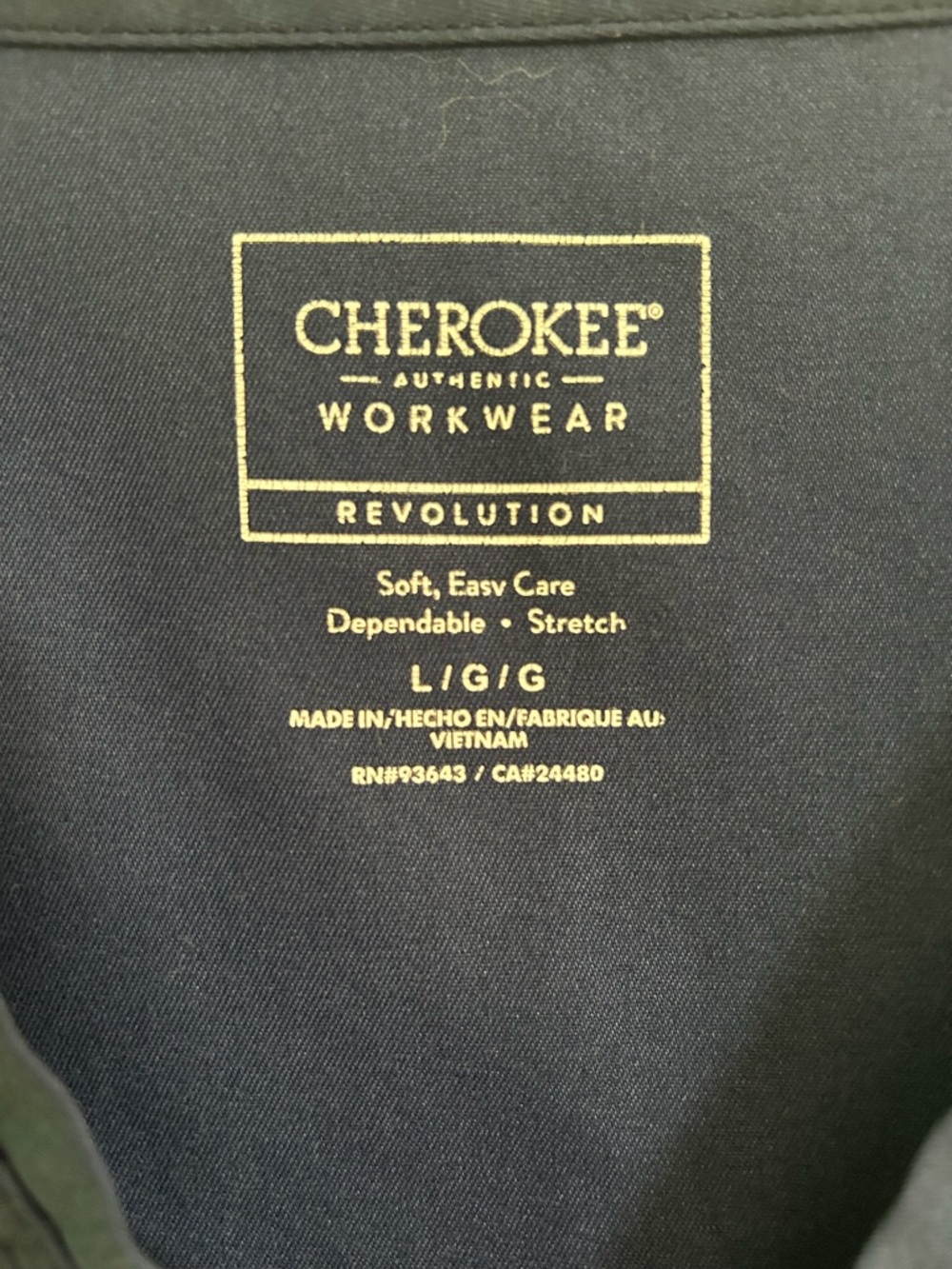 Cherokee Navy Scrub Top V-neck with Pockets large - Picture 4 of 4